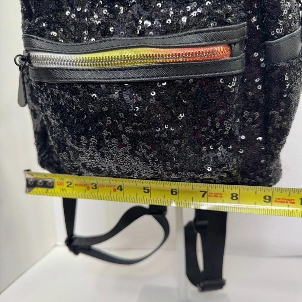 Disney Parks Loungefly Halloween Minnie Mouse Sequin Backpack Candy Corn Bow